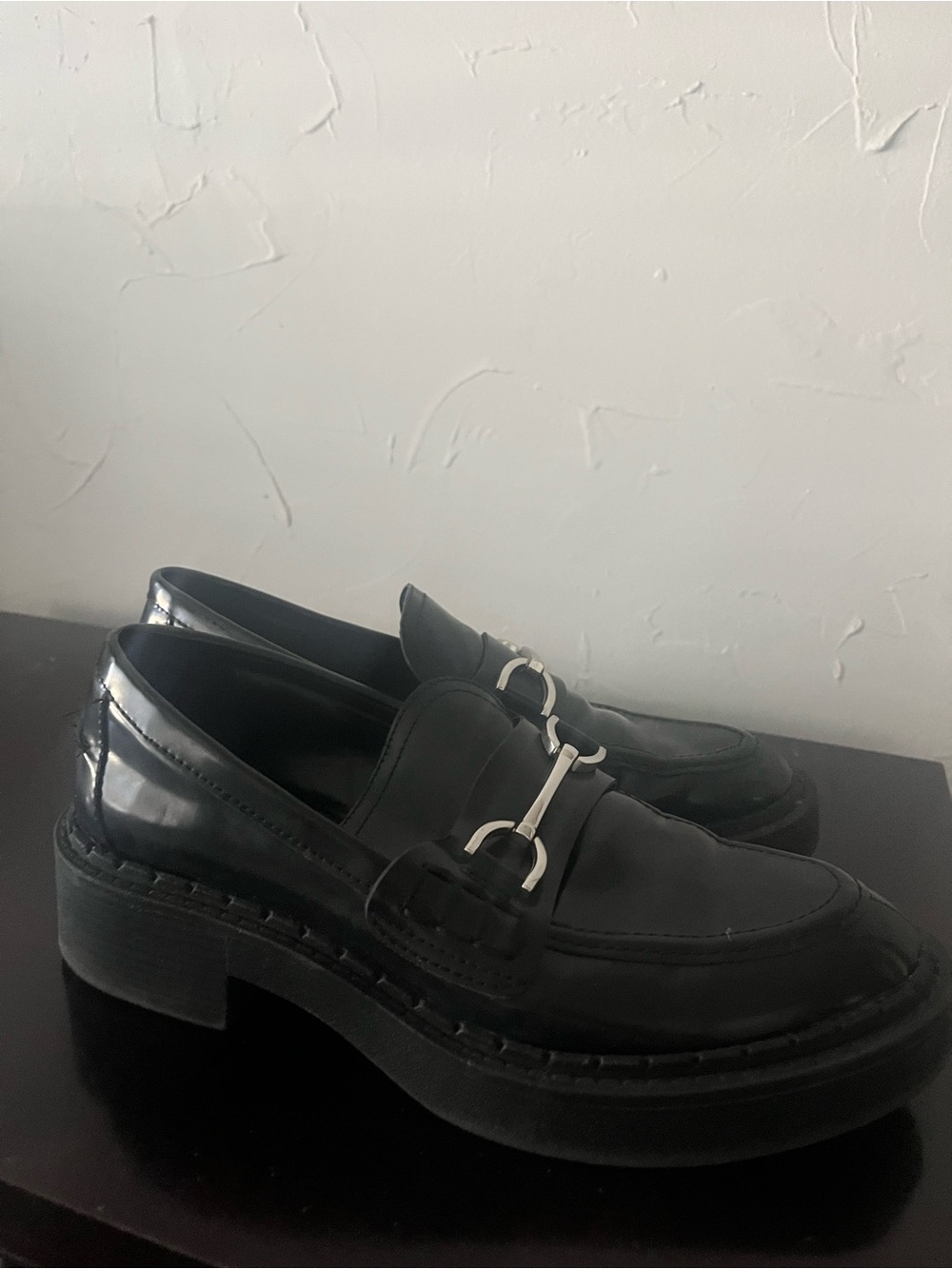 Zara Black Leather Women's Bit Loafers